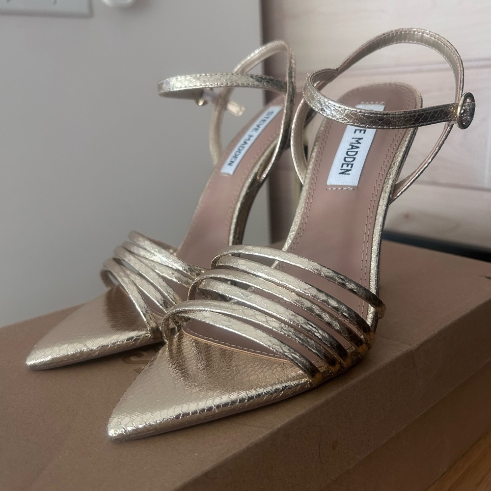 Steve Madden Gold Strappy Heels